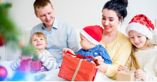 parents and children during Christmas